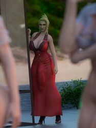 3d 3futas blonde_hair bulge bulge_through_clothing erection_under_clothes final_fantasy final_fantasy_vii fully_clothed futa_only futanari huge_bulge huge_cock large_breasts light-skinned_futanari red_dress salamandraninja scarlet_(ffvii) rating:Explicit score:158 user:InterAnal