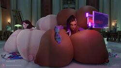 2girls 3d ass_expansion blizzard_entertainment breast_expansion d.va haptick huge_ass huge_breasts immobile massive_ass massive_breasts overwatch sombra rating:Explicit score:98 user:Putridmoldyman