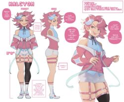 1boy 2021 :d :t black_thighhighs blue_eyes boots brat bratty character_profile character_sheet closed_mouth dialogue english_text fan_character fang femboy grey_footwear grey_shorts halcyon_(nyantcha) halcyon_(thiccwithaq) hi_res long_hair looking_at_viewer mole mole_under_eye multicolored_hair multiple_views o-ring_thigh_strap open_mouth original otoko_no_ko pastel personification pink_hair pink_pupils pointy_ears pokemon pout short_shorts shorts single_thighhigh skin_fang smile solo speech_bubble straight-on streaked_hair sylveon text_box thiccwithaq thighhighs trap white_background rating:Safe score:435 user:wgabm