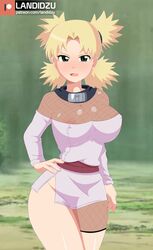 1girls areolae bare_thighs big_breasts blonde_hair blush bodysuit busty cleavage clothed clothing dress female female_focus female_only fishnet fishnet_bodysuit fishnets green_eyes hand_on_hip landidzu large_areolae large_breasts light-skinned_female light_skin looking_at_viewer naruto naruto_(classic) naruto_(series) nipples no_bra no_panties open_mouth pale-skinned_female pale_skin pink_nipples pinup pose posing revealing_clothes short_dress shounen_jump solo solo_female solo_focus spiky_hair temari thick_thighs thighs tied_hair twintails wide_hips rating:Explicit score:164 user:slimysuko