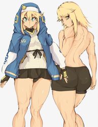 1boy blonde_hair blue_eyes bridget canon_crossdressing femboy feminine_male guilty_gear highres hood hood_up hoodie jacket long_hair long_sleeves looking_at_viewer looking_back male_nun male_only nun's_habit nun_outfit solo yoracrab rating:Questionable score:106 user:OnixJohnson