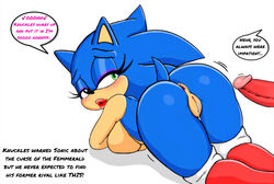 after_transformation anthro ass bedroom_eyes big_breasts big_butt bimbo bimbofication bimbofied breasts curvy_figure dripping_pussy english_text female hi_res horny knuckles_the_echidna male male/female narrowed_eyes presenting rule_63 seductive sega sonic_(series) sonic_the_hedgehog sonic_the_hedgehog_(series) sonique_the_hedgehog text voluptuous rating:Explicit score:86 user:bot