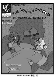 anthro baloo bear comic disney english_text female fur furry kit_cloudkicker male mammal molly_cunningham monochrome rebecca_cunningham talespin text the_five_year_bitch rating:Explicit score:2 user:bot