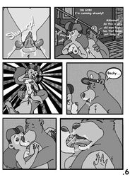 anthro baloo bear comic cunnilingus disney english_text female fur furry kissing male mammal monochrome nude oral oral_sex rebecca_cunningham sex straight talespin text the_five_year_bitch rating:Explicit score:2 user:bot