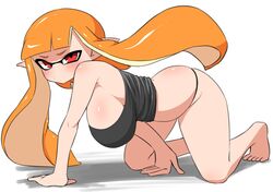 1girls ass breasts cleavage female hand_on_hip hi_res huge_breasts inkling inkling_girl large_ass large_breasts light-skinned_female light_skin long_hair nintendo nobunagapero orange_hair plain_background splatoon splatoon_(series) tank_top tentacle_hair rating:Questionable score:101 user:Aeolus_HX