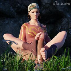 1girls 3d alternate_version_available areolae barefoot baseball_cap blender bottomless bottomwear bra breasts clothed clothing dildo dirty_feet epic_games feet female female_only foot_fetish footjob footjob_with_legwear fortnite freckles freckles_on_face front_view ginger ginger_hair grass half-dressed half_naked haven_(fortnite) headwear highres lewdrex light-skinned_female light_skin looking_at_viewer medium_breasts nipples outdoors outside pants presenting presenting_breasts sex_toy shadow shirt sitting solo solo_focus sun sunlight watermark rating:Explicit score:34 user:xKenox