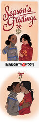 2girls chloe_frazer christmas christmas_sweater clothed cute dark-skinned_female dark_skin duo female female/female female_only indian indian_female interracial interracial_yuri kissing marianne_khalil mistletoe nadine_ross naughty_dog official_art sweater uncharted uncharted_the_lost_legacy yuri rating:Questionable score:25 user:kikimaru024