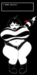 1girls 2d black_and_white english english_text female frisk huge_ass huge_breasts solo tagme text undertale undertale_(series) rating:Explicit score:22 user:FemboySlut10