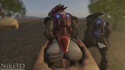 1boy 2girls 3d alien alien/human alien_girl animated armor ass ass_shake big_ass bodysuit breasts cum cum_drip cum_in_pussy cum_inside cumshot female female_sangheili from_behind halo_(series) helmet larger_female looking_at_viewer male niki3d pov property sangheili sex sound thick_ass_monster twerking video rating:Explicit score:412 user:decemberhere