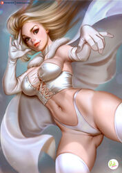 1girls bra bustier cleavage corset didi_esmeralda emma_frost female female_only marvel panties solo underwear white_panties white_queen x-men rating:Questionable score:134 user:Freezer88