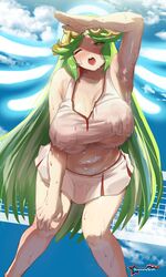 1girls armpits awesomeerix blush breasts commission commission_art female goddess green_eyes green_hair hi_res hips horny huge_breasts kid_icarus kid_icarus_uprising large_breasts light-skinned_female light_skin long_hair nintendo palutena short_skirt skirt slim_waist sportswear sweat sweaty_body tennis_outfit tennis_uniform thick_thighs thighs white_clothing wide_hips rating:Questionable score:146 user:Azure_Shadow