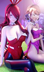 amateurthrowaway bunny_ears bunnygirl bunnysuit card casino cleavage mitsuru_kirijo persona persona_3 yukari_takeba rating:Explicit score:76 user:Xotoj