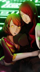 3d amateurthrowaway breasts looking_at_viewer mitsuru_kirijo nipples persona persona_3 shadow_self_(persona) tagme yellow_eyes yukari_takeba yuri rating:Explicit score:82 user:Xotoj