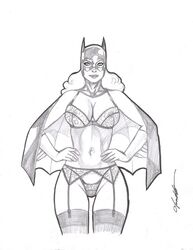 1girls barbara_gordon batgirl batman_(series) black_and_white bra chris_foulkes curvaceous curvy curvy_female curvy_figure dc dc_comics female female_only g-string garter_belt hourglass_figure light-skinned_female light_skin lingerie solo solo_female stockings tagme voluptuous voluptuous_female rating:Explicit score:11 user:randomaccount0897