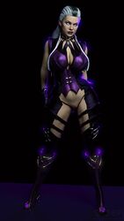 1girls 3d artist_name barefoot big_breasts cleavage edenian female female_focus female_only high_heel_boots high_heels large_breasts long_hair looking_at_viewer mature mature_female milf mortal_kombat mortal_kombat_11 multicolored_hair no_panties simple_background sindel smz-69 solo solo_female solo_focus twindel very_long_hair rating:Explicit score:73 user:heYpetah