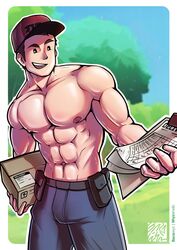 bulge courier_(pokemon) male male_only muscles muscular muscular_male outdoors outside pokemon pokemon_sv shirtless_male wyzarudo rating:Safe score:17 user:deleted101762