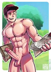 bara boner courier_(pokemon) erect_penis erection hard_on male male_only muscles muscular muscular_male outdoors outside pokemon pokemon_sv uncut veiny_penis wyzarudo rating:Explicit score:25 user:deleted101762