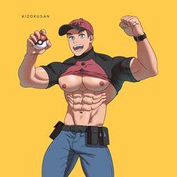 bulge courier_(pokemon) flexing kizokusan looking_at_viewer male male_only muscles muscular muscular_male pokemon pokemon_sv shirt_lift rating:Safe score:21 user:deleted101762