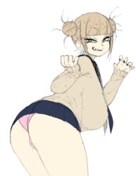 1girls ass bent_over big_ass big_breasts coffing_(artist) color edit himiko_toga huge_breasts looking_at_viewer my_hero_academia panties skirt smile thick_thighs rating:Explicit score:144 user:urfixerman