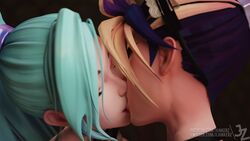 2girls 3d akali blender close-up closed_eyes female female_focus female_only junkerz k/da_all_out_akali k/da_all_out_seraphine k/da_all_out_series k/da_series kissing league_of_legends light-skinned_female light_skin making_out ponytail riot_games seraphine_(league_of_legends) watermark yuri rating:Safe score:95 user:mango05