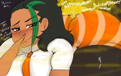 2girls ass_sniffing bent_over big_ass big_butt black_hair black_leggings blush dark-skinned_female english_text face_in_ass fanning_face fart fart_cloud fart_fetish fart_sniffing farting farting_in_face farting_on_face heart leggings melissaalli nemona_(pokemon) nintendo orange_eyes orange_shorts pokemon pokemon_sv shorts smelly smelly_ass smile sniffing sniffing_ass stink_fumes stink_lines stink_mention stinky text thick_thighs yoshizilla yuri rating:Explicit score:93 user:anon84048