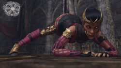 1girls 3d female female_only fully_clothed jack-o_pose mileena monster mortal_kombat mortal_kombat_x nocskylark sharp_teeth solo tarkatan yellow_eyes rating:Safe score:74 user:nocSkylark