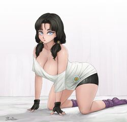 all_fours big_ass big_breasts cleavage dismaiden dragon_ball dragon_ball_z female female_only light-skinned_female looking_at_viewer socks thick_thighs videl rating:Explicit score:188 user:deleted106046