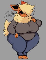 anthro anthrofied big_breasts breasts clothed clothing dork_boi eeveelution female female_pokemon flareon fur furry furry_only heart lewd_dorky milf nintendo pokémon_(species) pokemon tail text thick_thighs wide_hips rating:Questionable score:45 user:conmazda