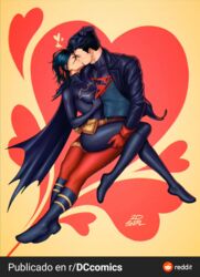 1boy 1girls 2dnsfw 2dswirl asian asian_female batgirl batman_(series) cassandra_cain conner_kent dark_hair dc dc_comics female fully_clothed in_love kissing kon-el male male/female reddit romantic short_hair straight superboy superhero superheroine superman_(series) thick_thighs thighs rating:Safe score:48 user:Zempso