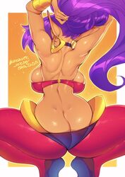 1girls ass ass_cleavage ass_focus backboob butt_crack dark-skinned_female dark_skin female female_only gofa onebutt_oneday_2023 perfect_body shantae shantae_(character) sideboob squatting tagme rating:Questionable score:340 user:Vardigiil