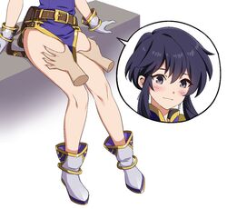 1girls bare_legs bare_thighs blush dark_eyes dark_hair face_closeup female_focus fire_emblem fire_emblem:_genealogy_of_the_holy_war fully_clothed groping igni_tion larcei_(fire_emblem) legs lower_body nintendo sitting smile solo_focus speech_bubble thigh_grab thighs white_background rating:Questionable score:43 user:goldyroger