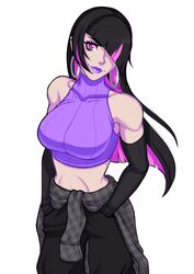 1girls breasts female female_only fully_clothed hair_over_one_eye hands_in_pockets hoop_earrings juri_han long_hair looking_at_viewer mascara multicolored_hair muscular_female pink_eyes purple_lipstick solo street_fighter tulipsie rating:Safe score:41 user:Snakes2000_