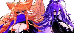 2girls big_breasts black_clothing black_sclera blue_eyes blue_scarf breasts cleavage clothed clothing duo female female_only genderswap_(mtf) large_breasts long_hair looking_at_viewer luther_(needlemouse) miles_prower needlemouse_(character) needlemouse_(series) orange_hair purple_hair red_eyes rule_63 sarah_henderson_(needlemouse) scarf scarf_over_mouth sega sonic.exe sonic.exe_(series) sonic_(series) sonic_the_hedgehog sonic_the_hedgehog_(series) tails tails_the_fox usa37107692 white_sclera rating:Questionable score:146 user:Leandro12