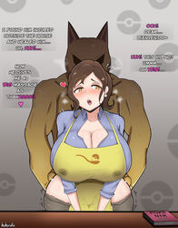 1boy 1girls absurd_res big_breasts blush breasts brown_hair cleavage clothed clothing dialogue english_text female generation_1_pokemon hair heart hi_res hohoro huge_breasts human hypno hypno_(pokémon) implied_sex larger_male male male/female mammal mature_female mother_(pokemon_sv) nintendo pokémon_(species) pokemon pokemon_(species) pokemon_sv pokephilia size_difference smaller_female text video_games rating:Explicit score:351 user:bot