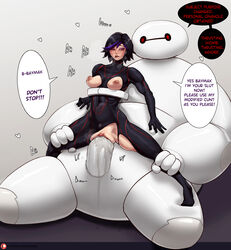 1girls areolae baymax big_hero_6 big_penis black_hair blush bodysuit breasts dialogue dirty_talk disney english_text female gogo_tomago heart human_penetrated leg_grab liuskin looking_back marvel medium_hair moaning narrowed_eyes nipples one_eye_closed penetration penis pleasure_face purple_highlights pussy restrained_legs robot robot_on_human robot_penis sex_machine speech_bubble stomach_bulge torn_bodysuit vaginal_penetration very_high_resolution rating:Explicit score:191 user:!nner$elf89