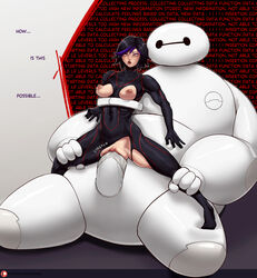 1girls areolae baymax big_hero_6 big_penis black_hair blush bodysuit bot_talk breasts dialogue disney english_text female gogo_tomago human_penetrated leg_grab liuskin marvel medium_hair nipples penetration penis purple_highlights pussy restrained_legs robot robot_on_human robot_penis sex_machine speech_bubble torn_bodysuit vaginal_penetration very_high_resolution rating:Explicit score:144 user:!nner$elf89