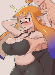 1girls breast_grab breasts cephalopod cephalopod_humanoid cleavage female groping groping_from_behind huge_breasts humanoid inkling inkling_girl nintendo nobunagapero peronattu splatoon rating:Explicit score:92 user:Expansion99