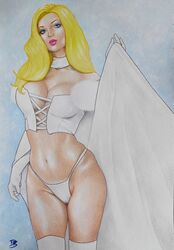 big_breasts blonde_hair breasts cameltoe cape cleavage corset diego_bruno ed_benes_studio emma_frost female hellfire_club homo_superior hourglass_figure huge_breasts marvel marvel_comics mutant navel panties pussy_bulge telepath thick_thighs thighhighs traditional_media_(artwork) white_queen x-men rating:Explicit score:11 user:Blueblaster69