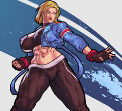 abs biceps big_breasts blonde_hair blue_eyes breasts busty cammy_white capcom equinox006 female female_focus female_only hourglass_figure large_breasts lipstick muscle muscles muscular muscular_female muscular_legs muscular_thighs pinup scar short_hair standing street_fighter tagme thunder_thighs wide_hips rating:Explicit score:46 user:droid377