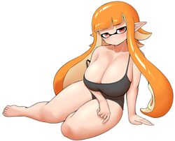 1girls alternate_breast_size breasts cleavage female huge_breasts inkling inkling_girl light-skinned_female light_skin long_hair nintendo nobunagapero orange_hair peronattu splatoon splatoon_(series) tank_top tentacle_hair rating:Questionable score:125 user:Aeolus_HX