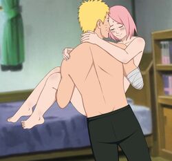 1boy1girl bandaged_arm barefoot bed bedroom before_sex blonde_hair blue_eyes blush boruto:_naruto_next_generations carrying carrying_partner completely_nude completely_nude_female embarrassed happy happy_female imminent_sex indoors jack_.mery larger_male long_hair male/female naruto naruto_(series) pants petite pink_hair princess_carry romantic romantic_couple sakura_haruno shirtless shirtless_(male) short_hair size_difference smaller_female smile straight uzumaki_naruto walking rating:Explicit score:35 user:Dekorin