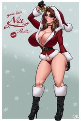 1girls belly_piercing big_ass big_breasts bimbo blue_eyes blush boots brown_hair christmas christmas_outfit cleavage cleavage_overflow curvy female female_only full_body full_lips holding_mistletoe holidays hourglass_figure huge_breasts lips lipstick long_hair looking_at_viewer lustful_gaze makeup mario_(series) massive_breasts mature_female milf mistletoe nintendo no_pants panties pauline pinup puckered_lips raiounsfw red_lipstick red_panties santa_costume santa_hat simple_background solo standing thick_ass thick_thighs thin_waist voluptuous white_background wide_hips rating:Questionable score:182 user:killza99899