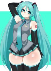 1girls aqua_eyes aqua_hair armpits armwear black_skirt black_sleeves black_thighhighs blue_eyes blue_hair blue_necktie blush boots bottom_heavy breasts collared_shirt detached_sleeves female fredek666 full_body grey_shirt hatsune_miku huge_thighs long_hair long_sleeves medium_breasts miniskirt necktie number_tattoo pear-shaped_figure pear_shaped pleated_skirt red_tattoo shoulder_tattoo simple_background skirt sleeveless sleeveless_shirt solo standing tattoo thick_thighs thighhighs thighs twintails very_long_hair vocaloid wide_hips rating:Questionable score:172 user:Cursedcrow