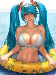 1girls bare_shoulders beach big_breasts bikini blue_eyes blue_hair breasts cleavage female female_only large_breasts league_of_legends looking_at_viewer riot_games sciamano240 smile solo solo_female sona_buvelle twintails rating:Safe score:187 user:wzyhj