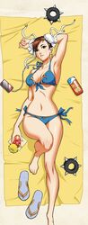 1girls abs armpits arnold_tsang athletic_female barefoot bikini breasts capcom cellphone chun-li dakimakura_(medium) deviantart earbuds female female_only fully_clothed lying lying_on_back on_back solo street_fighter swimsuit udon_entertainment rating:Safe score:63 user:Jan3