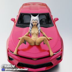  3d ahsoka_tano alien alien_girl blender blue_eyes breasts car female female_only legs_apart looking_at_viewer orange_body pussy solo star_wars star_wars:_the_clone_wars thighs vagina vane3d  rating:explicit score: user:bot