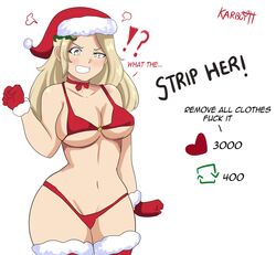 1girls blonde_hair blush bra breasts christmas christmas_gloves christmas_hat christmas_outfit girls_reacting_to_bikini_(meme) gloves hartman_hips heart karbuitt kid_icarus kid_icarus_uprising like_icon nintendo panties red_bikini red_bikini_bottom red_bikini_top red_gloves red_thighhighs retweet_challenge retweet_icon ribbon_choker santa_hat strip_game sweat thighhighs twitter_strip_game_(meme) video_game video_game_character video_games viridi yellow_eyes
strip_gamr rating:Explicit score:80 user:RatherNotSay