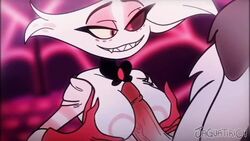 angel_dust_(hazbin_hotel) animated arachnid arachnid_humanoid boobjob breasts busty_boy chest_floof chest_fluff chest_fluffjob chest_tuft demon femboy gay genderbend hazbin_hotel humanoid_penis jaguatiric4 looking_at_viewer male_only male_with_breasts motion_tweening paizuri pov sound spider titjob video vivienne_medrano rating:Explicit score:208 user:deleted102034