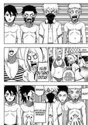 3girls 5boys aggressive anger_vein angry big_breasts blood blush breasts celebration clenched_fist clenched_hand comic competition competitive dialogue erect_penis erection erection_under_clothes hatake_kakashi ino_yamanaka inuzuka_kiba looking_at_another looking_at_partner looking_at_penis looking_at_self monochrome multiple_boys multiple_girls nara_shikamaru naruto naruto:_the_last naruto_(series) naruto_shippuden ninrubio nosebleed sai sakura_haruno spanish_text story tsunade uzumaki_naruto vein volleyball volleyball_net rating:Questionable score:11 user:Zaibatsu