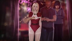 blonde_hair christmas_outfit firolian hands_on_breasts imminent_sex league_of_legends luxanna_crownguard pantyhose rating:Explicit score:35 user:ZBM